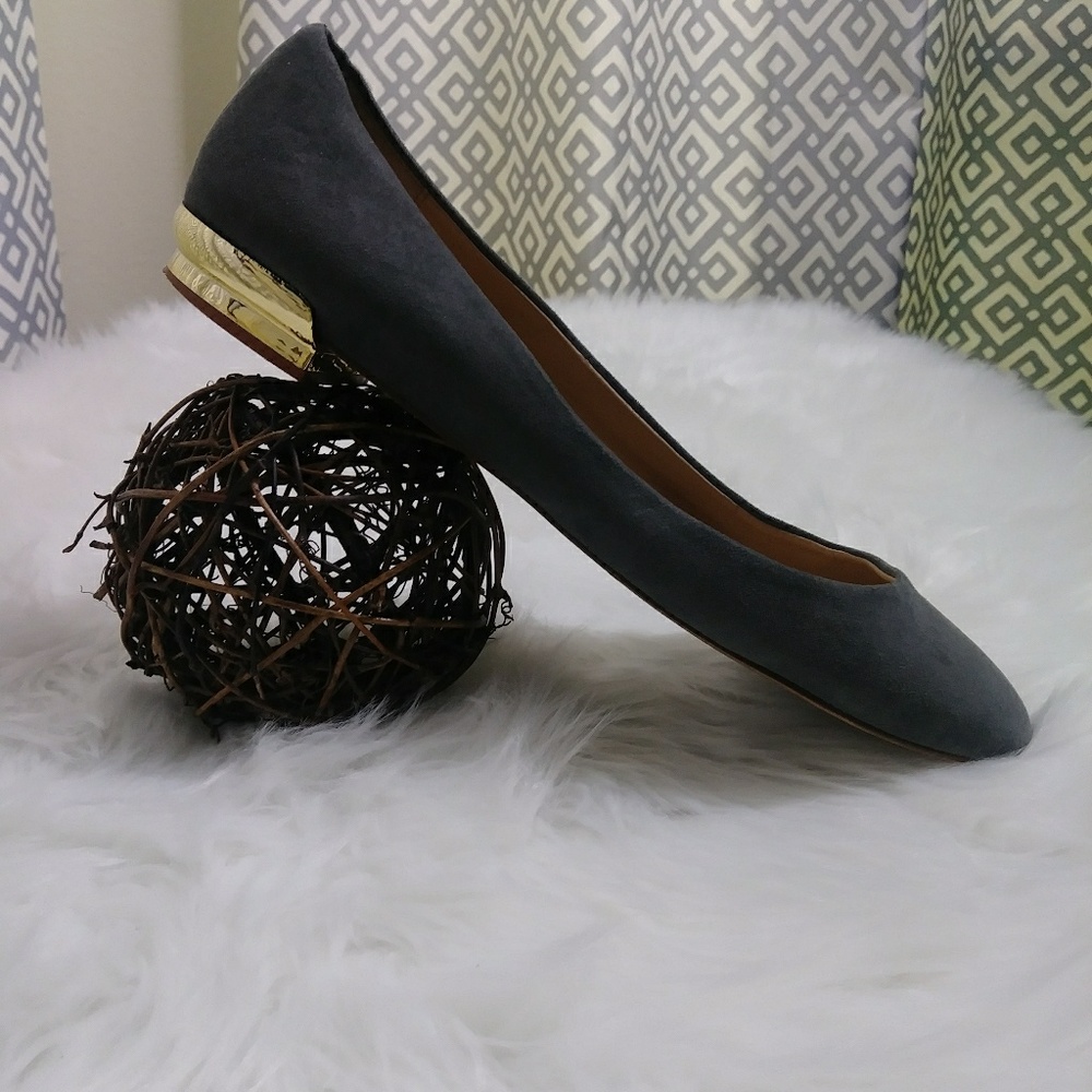 Zara Trafaluc Gray Faux Suede Flats Size 40